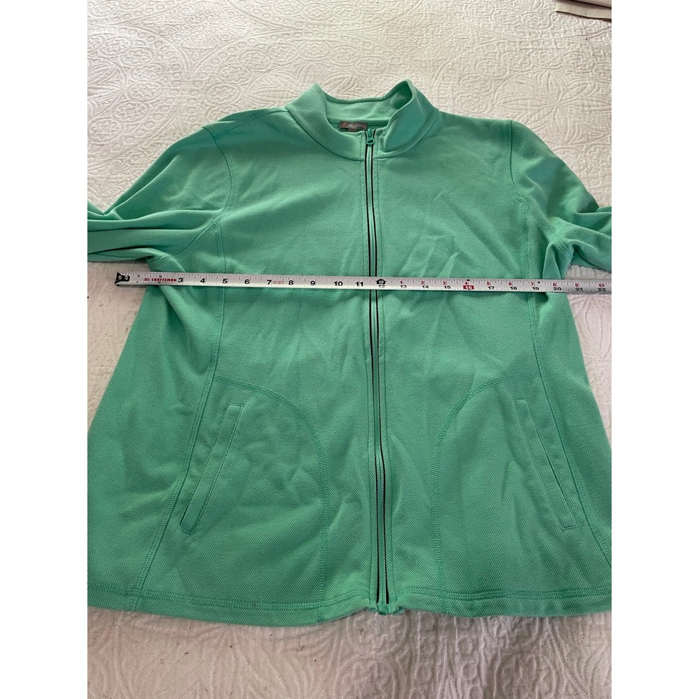 Talbots T by Talbots Women's Mint Green Full Zip Mock Neck Active Jacket Size L - Picture 6 of 6